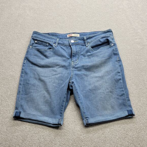 Levi Strauss Signature Bermuda Shorts Women’s 14 W32 Blue Denim Jorts - Picture 1 of 10